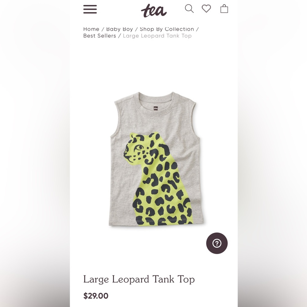 Tea Collection Two-Sided Gray Leopard Tank Top - Tail on Reverse - Picture 4 of 4